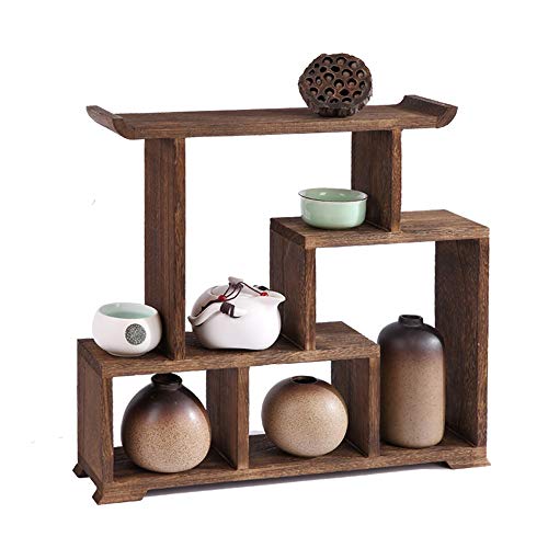 Chinesische Mini-Schreibtisch-Dekoration aus Massivholz, geeignet für Büro, Schlafzimmer, Arbeitszimmer usw., erhältlich in vier Stilen, brauner Küchenwagen mit Stauraum (Größe: Stil 2) (Stil 3) von tughjnbmdfslkeefj