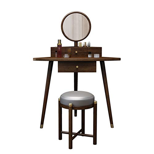 Eck-Schminktisch-Set Eckaufbewahrung Schminktisch Schminktisch Set mit Hocker Kommode Set 1 Spiegel für Frauen Schminktisch Set von tughjnbmdfslkeefj