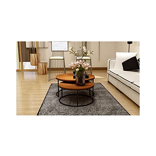 Esstisch, rund, klein, Bürotisch, Couchtisch, Meeting-Tisch für Küche, Wohnzimmer, wasserdicht, Desktop-Bistrotisch (Farbe: 2, Größe: 1) (1 1) von tughjnbmdfslkeefj