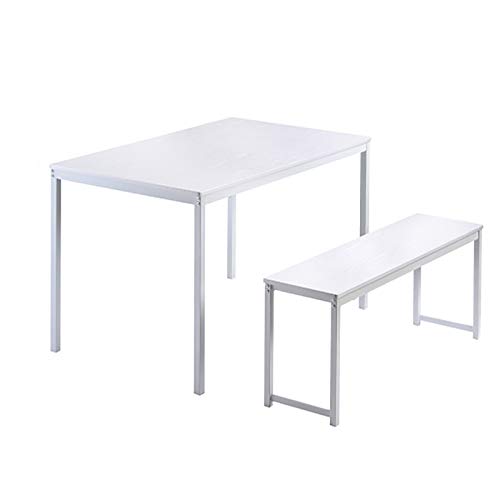 Esstisch Set 3-teilig Weiß Küchentisch mit Zwei Bänken Küche Moderne Wohnmöbel von tughjnbmdfslkeefj