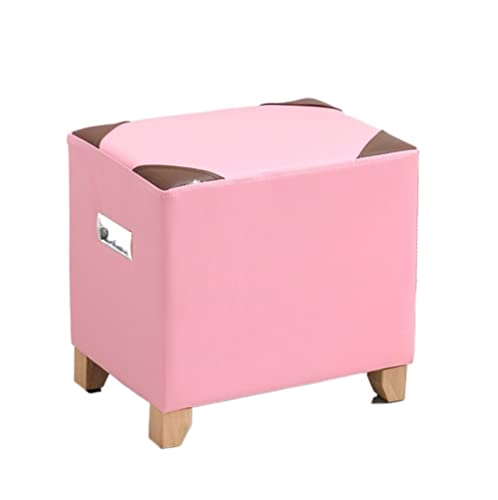 Kleiner Fußhocker Massivholz Ottomane Hocker Sofa Teehocker Wechselschuhe Bank Fußstütze Tritthocker Gepolsterter Sitz Holzbeine Wohnzimmer Schlafzimmer Rosa von tughjnbmdfslkeefj