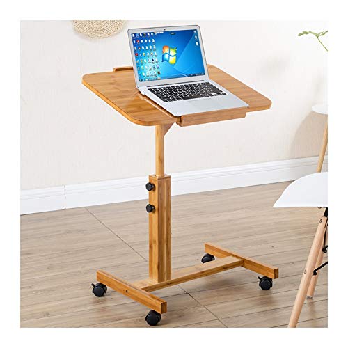 Mobiler Computertisch, mobiler Klapptisch, verstellbarer Winkel und Höhe, mit 4 Rollen, 2 Tisch mit Rollen über dem Bett (Größe: 50 x 70 x 94-62 cm) (50 x 70 x 94 cm) von tughjnbmdfslkeefj