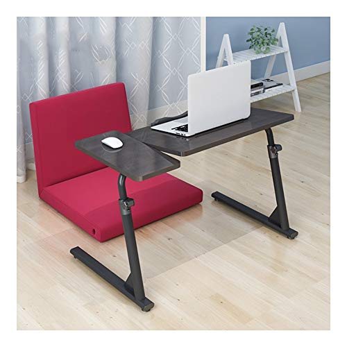 Mobiler Computertisch, mobiler Laptop-Schreibtisch, höhenverstellbar, kann im Schlafzimmer, Wohnzimmer verwendet werden, zwei Stile Tisch mit Rollen über dem Bett (Schwarz Walnuss Stil B) von tughjnbmdfslkeefj