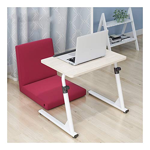 Mobiler Computertisch, mobiler Laptop-Schreibtisch, höhenverstellbar, kann im Schlafzimmer, Wohnzimmer verwendet werden, zwei Stile Tisch mit Rollen über dem Bett (Weißer Ahorn-Stil A) von tughjnbmdfslkeefj