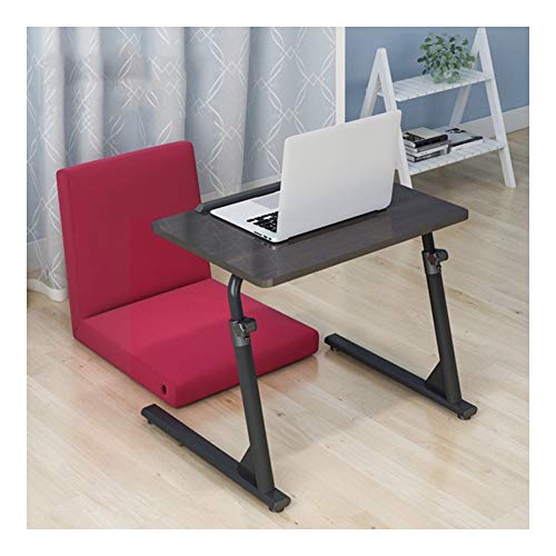 Mobiler Computertisch, mobiler Laptoptisch, höhenverstellbar, kann im Schlafzimmer, Wohnzimmer verwendet werden, zwei Stile Tisch mit Rollen über dem Bett (Schwarz Walnuss Stil A) von tughjnbmdfslkeefj
