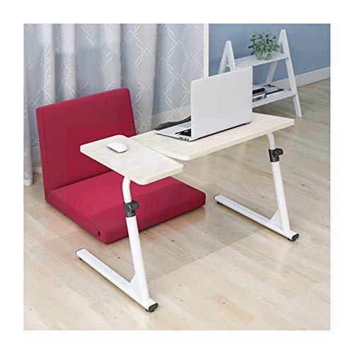 Mobiler Computertisch, mobiler Laptoptisch, höhenverstellbar, kann im Schlafzimmer, Wohnzimmer verwendet werden, zwei Stile Tisch mit Rollen über dem Bett (Weißer Ahorn-Stil B) von tughjnbmdfslkeefj