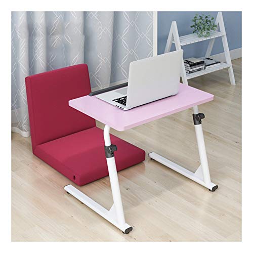 Mobiler Computertisch mit Überbett, mobiler Laptop-Schreibtisch, höhenverstellbar, Laptoptisch, kann im Schlafzimmer, Wohnzimmer verwendet werden, zwei Stile Tisch mit Rollen über dem Bett (rosa Stil von tughjnbmdfslkeefj
