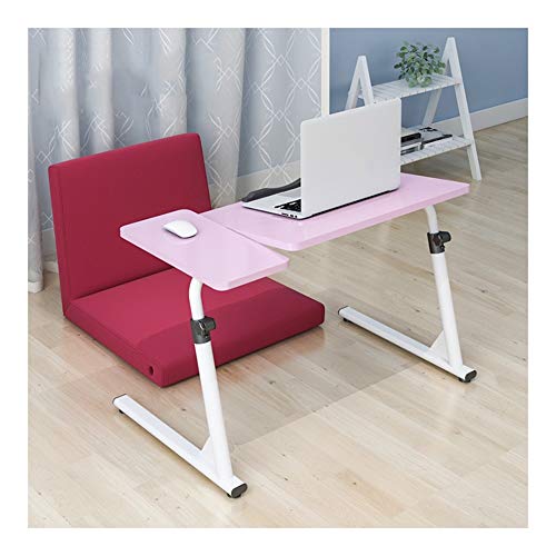 Mobiler Computertisch mit Überbett, mobiler Laptop-Schreibtisch, höhenverstellbar, Laptoptisch, kann im Schlafzimmer, Wohnzimmer verwendet werden, zwei Stile Tisch mit Rollen über dem Bett (rosa Stil von tughjnbmdfslkeefj