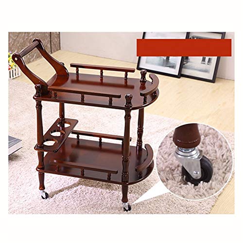 Multifunktionswagen, Holz, für Küche, Esszimmer, Hausbar oder Buffet, Hausbar, Servierwagen, Küchenwagen mit Stauraum (Farbe: Metallräder 2) (Metallräder) von tughjnbmdfslkeefj