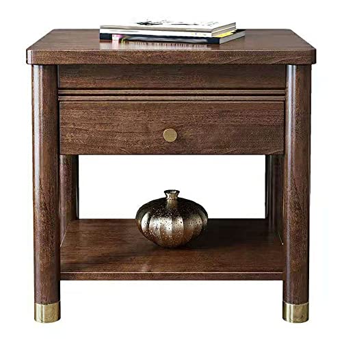 Nachttisch aus Holz, Nachttisch mit einer Schublade und Erhöhung, Holz-Beistelltisch für Schlafzimmer, Schlafsaal, Akzente, einfache Montage, Wohnmöbel von tughjnbmdfslkeefj