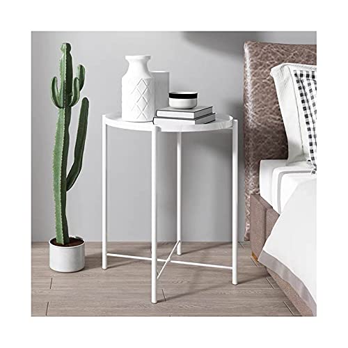 Runder Bistrotisch, kleiner runder Tisch, Kneipentisch für Zuhause und Büro, runder Beistelltisch (Farbe: Weiß, Größe: 1) (Weiß 1) von tughjnbmdfslkeefj