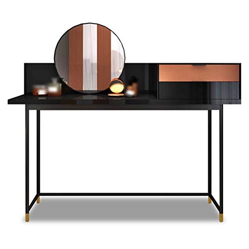 Schminktisch, Schminktisch, Spiegel, 2 Schubladen und Hocker, gepolsterter Hocker für Mädchen, Mutter, Ehefrau, Freundin (Größe: 110 x 46 x 125 cm) (140 x 46 x 125 cm) von tughjnbmdfslkeefj