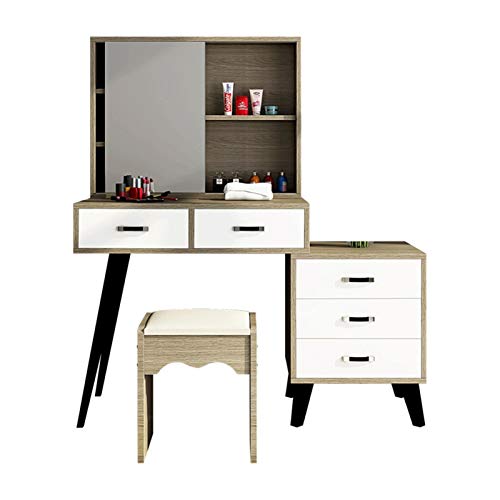 Schminktisch Schlafzimmer Multifunktionaler Schminktisch mit Spiegel Schublade Regale Set Schminktisch Set (Farbe: 2 Fuß Schminktisch) (2 Fuß Schminktisch) (2 Fuß Schminktisch) von tughjnbmdfslkeefj