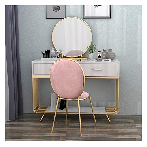 Schminktisch Schminkspiegel Set Schminktisch Schlafzimmer Einfacher Schminktisch Schminktisch Mädchen Kinder 2 Schubladen Schminktisch Set (Größe: Länge 80 cm) (Länge 120 cm) von tughjnbmdfslkeefj