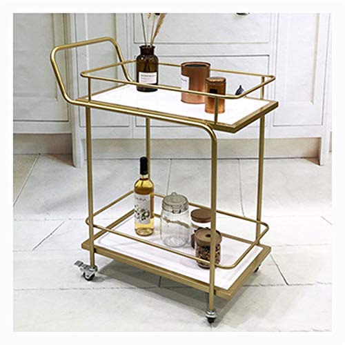 Weinbarwagen mit 2 Regalen und Rollen für Zuhause, Küche, Club, sehr geeignet für Zuhause, Wohnzimmer, Hausbar, Küchenwagen mit Stauraum (Farbe: schwarzes Panel) (weißes Panel) von tughjnbmdfslkeefj