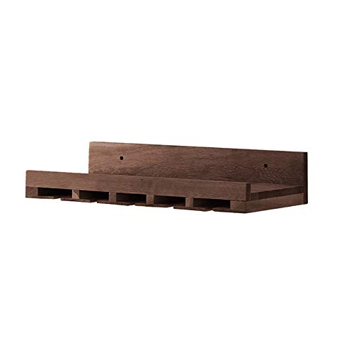 Weinregal, Wandmontage, Holzflaschenregal für Zuhause und Küche, Dekoration, schwimmendes Glasregal-Set (Farbe: Walnussholz, Größe: A) (Walnussfarbe A) von tughjnbmdfslkeefj