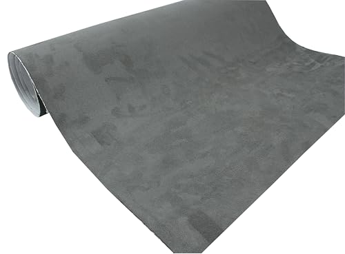 Selbstklebende Mikrofaserstoff Wildlederoptik Autofolie Velvet Folie (200x140cm, Grau) von tukan-tex
