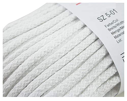 tukan-tex Baumwollkordel Kordel Baumwolle makramee garn 5mm - Baumwollseil Baumwollgarn baumwollschnur kordelband 100% Cotton (weiß) von tukan-tex