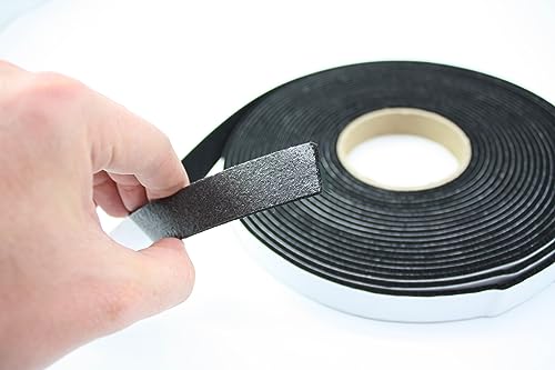 Filzband selbstklebend, 10mm breit, 3,0mm stark, 20m lang, Filzgleiter Rolle, Klapperschutz, Dichtungsband aus Filz (1cm breit, 3,0mm stark, 20meter lang, Schwarz) von tukan-tex