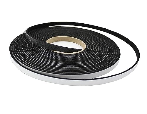 Filzband selbstklebend, 20mm breit, 3,0mm stark, 20m lang, Filzgleiter Rolle, Klapperschutz, Dichtungsband aus Filz (2cm breit, 3,0mm stark, 20meter lang, Schwarz) von tukan-tex