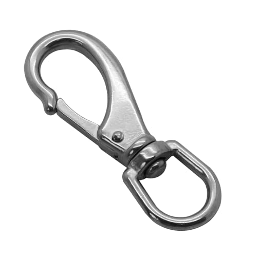 Karabiner Karabinerhaken Schnapphaken Mit Wirbelauge Edelstahl V4A Rostfrei Augwirbelhaken Schnapphaken Wirbelkarabiner, Größe:12cm - 2 Stück von Tumundo