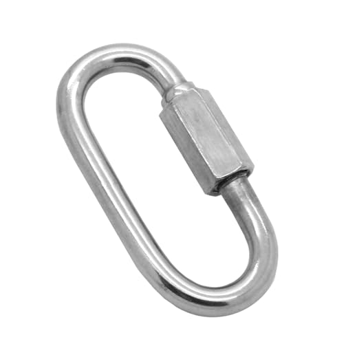 Karabiner Schraubverbinder Edelstahl V4A Verbinder Schäkel Für Hängematte Sonnensegel Schaukel Karabinerhaken, Größe:6mm - 2 Stück von Tumundo