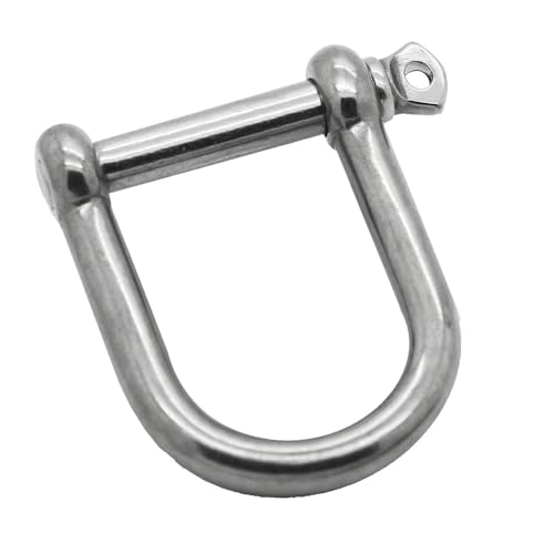 Schäkel Breit D-Schaekel Breit Rostfreier Edelstahl V4A Gerade Für Kordel Drahtseil Verbinder Karabinerhaken, Variante:6mm - 10 Stück von Tumundo