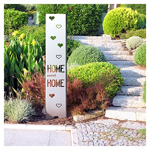 tuning-art EW101-E Gartenstecker Gartenschild Home | Garten Deko | Abkantung | 120cm x 21cm von tuning-art