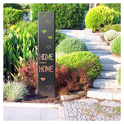 tuning-art EW101-BLK Gartenstecker Gartenschild Home | Garten Deko | Abkantung | 120cm x 21cm von tuning-art