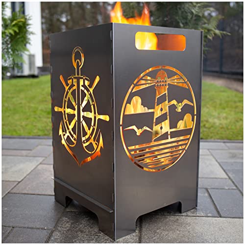 tuning-art FK06 Feuerkorb Feuertonne Feuerschale Steckbar Groß 50x30x30, Größe:Anker 45L von tuning-art