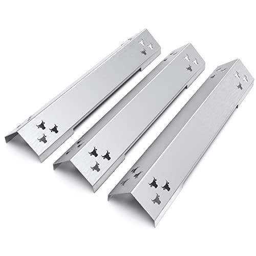 tuning-art GA04 Gasgrill Brennerabdeckung Edelstahl kompatibel mit Burnhard Fred/Big Fred Deluxe | Brennerschutz | Komplettset | Rostfrei | 100% Passgenau | Bullenmotiv, Farbe:3er Set Matt von tuning-art