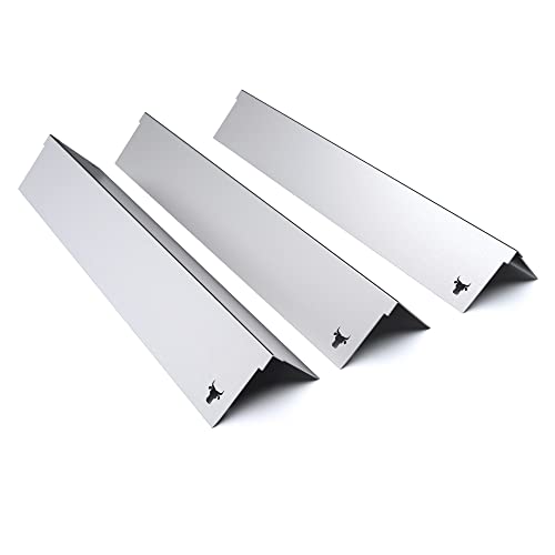 tuning-art GA06 Gasgrill Brennerabdeckung Edelstahl kompatibel mit Napoleon Grill Rogue 425er Freestyle 365er | Brennerschutz | Rostfrei | 100% Passgenau | Bullenmotiv, Farbe:3er Set Matt Bulle von tuning-art