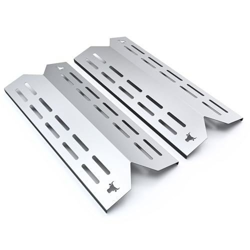 tuning-art GA24 Gasgrill Brennerabdeckung Edelstahl kompatibel mit Landmann Triton 2.0 und 2.1 | Brennerschutz | Passgenau, Farbe:2er Set Chrom Bulle von tuning-art