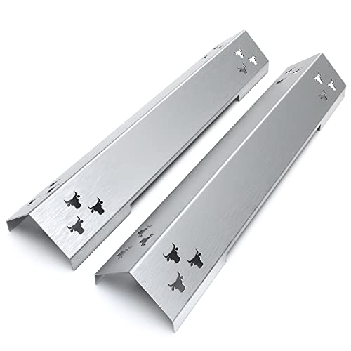 tuning-art GA28 Gasgrill Brennerabdeckung Edelstahl kompatibel mit Jamestown Knox 2-Brenner Gasgrills | Brennerschutz | Passgenau, Farbe:2er Set Matt Bulle von tuning-art