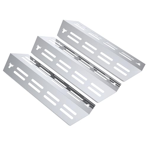 tuning-art GA34 Gasgrill Brennerabdeckung Edelstahl kompatibel mit Enders Monroe Pro 3 Gasgrills | Brennerschutz | Passgenau, Farbe:3er Set Chrom Bulle von tuning-art