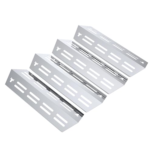 tuning-art GA35 Gasgrill Brennerabdeckung Edelstahl kompatibel mit Enders Monroe Pro 4 Gasgrills | Brennerschutz | Passgenau, Farbe:4er Set Chrom Bulle von tuning-art