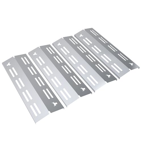 tuning-art GA45 Gasgrill Brennerabdeckung Edelstahl kompatibel mit Enders Boston Pro 4 Gasgrills | Brennerschutz | Passgenau, Farbe:4er Set Chrom Bulle von tuning-art