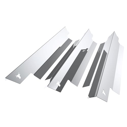 tuning-art GA51 Gasgrill Brennerabdeckung Edelstahl kompatibel mit Enders Kansas 2 Pro 4 Gasgrills | Brennerschutz | Passgenau, Farbe:3er Set Chrom Bulle von tuning-art