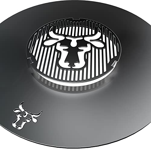 tuning-art GR06 Grillring + Grilleinsatz | Rund | BBQ Motiv | Stahl | Grillrost für Grillplatte Plancha, Größe:80er Grillring + Grilleinsatz von tuning-art