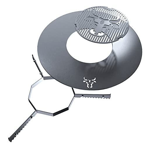 tuning-art GR07 Grillring + Grilleinsatz + Auflageleiste | Rund | Bullenmotiv | Stahl | Plancha, Größe:80er Grillring + Grilleinsatz + Auflageleiste von tuning-art
