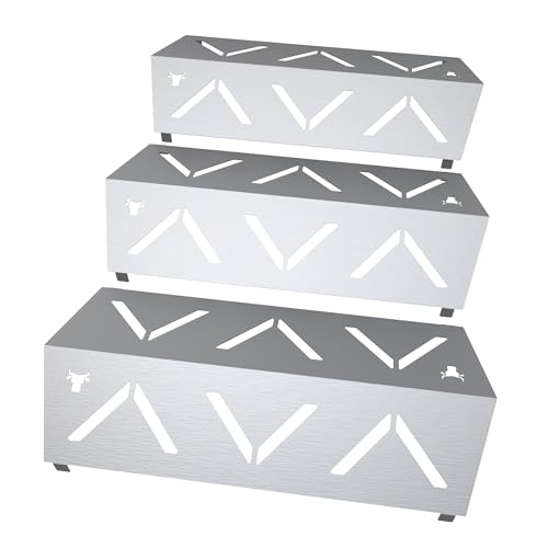 tuning-art HR-03 Gasgrill Hitzereflektor kompatibel mit Rösle Videro G4 | Edelstahl | Hitzesteigerung | Gasverbrauch verringern | Passgenau | Bullendesign, Farbe:3er Set Matt Bulle von tuning-art