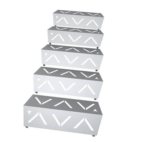 tuning-art HR-04 Gasgrill Hitzereflektor kompatibel mit Rösle Videro G6 | Edelstahl | Hitzesteigerung | Gasverbrauch verringern | Passgenau | Bullendesign, Farbe:5er Set Matt Bulle von tuning-art