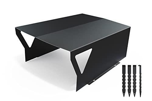 tuning-art MH01 Mähroboter Garage | Carport Überdachung für Rasenmäher | Metall Pulverbeschichtet | 60x78x33cm, Farbe:Schwarz Matt 60cm von tuning-art