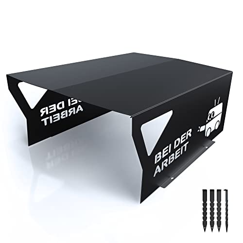 tuning-art MH02 Mähroboter Garage | Carport Überdachung für Rasenmäher | Metall Pulverbeschichtet | 60x78x33cm, Farbe:Arbeit Schwarz Matt 60cm von tuning-art