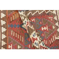 Vintage Teppich, Kleiner Oushak Wanddeko, Kelimteppich, Bodenteppich, 60x90 cm, Gr 2190 von turkishruggram