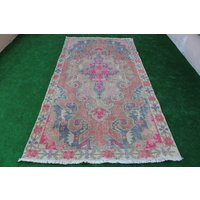 Vintage Teppich, Oushak Türkis Wohnzimmer Boho Kelim Teppich von turkishvintagerug