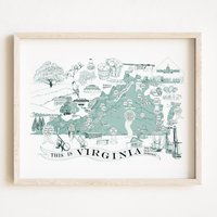 Karte Von Virginiana | Kunstdruck Virginia Citaets Town College University Regional Superlative Icons Kitsch Abschlussgeschenk Hochzeit von turnofthecenturies