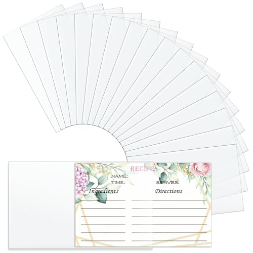tutata 100 Stück Rezeptkartenschutz, 7,6 x 12,7 cm, Rezeptkartenhüllen, Karteihüllen von tutata