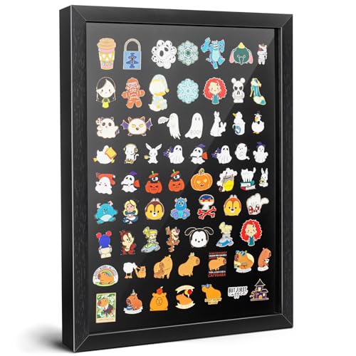tutata 12x16 Pin Vitrine Emaille Pin Display Rahmen Pin Collection Display Shadow Box für Wanddisplay Schwarz von tutata