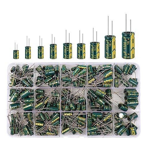 tuwiwol 225 Teile/Satz Lange Lebensdauer Elektrolytkondensator Für Elektronische Kit Projekte Metall Elektrolytkondensator Sortiment von tuwiwol